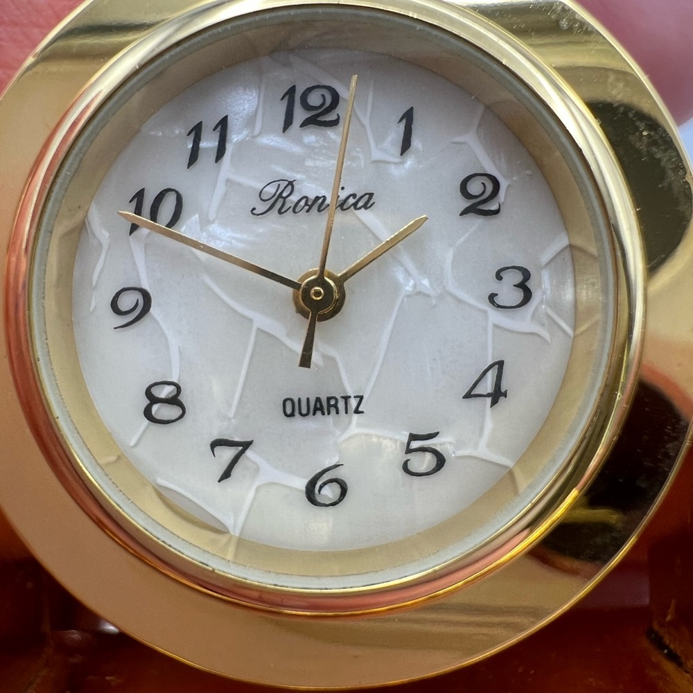 Gold Ronca Quartz Mini Clock - Picture 9 of 10
